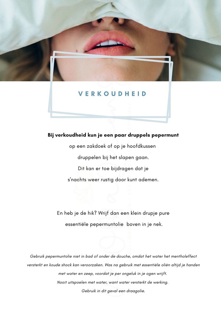 pepermunt essentiële olie bij verkoudheid